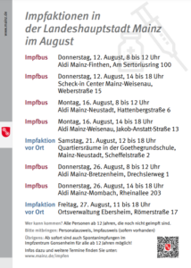 Impfaktionen Mainz August 2021
